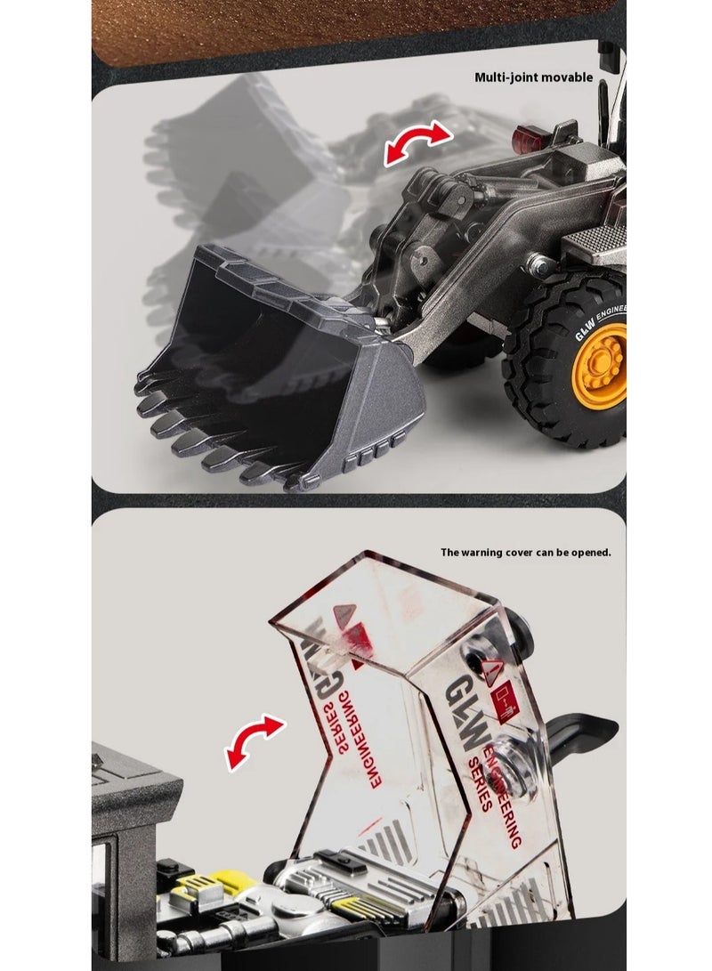 2024 Steel Power Alloy Forklift Engineering Vehicle Children's Toy Road Roller Slide Forklift Snow Shovel Bulldozer Model Gift  - Image 5