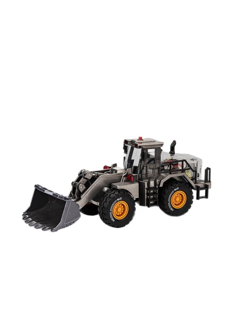 2024 Steel Power Alloy Forklift Engineering Vehicle Children's Toy Road Roller Slide Forklift Snow Shovel Bulldozer Model Gift  - Image 1