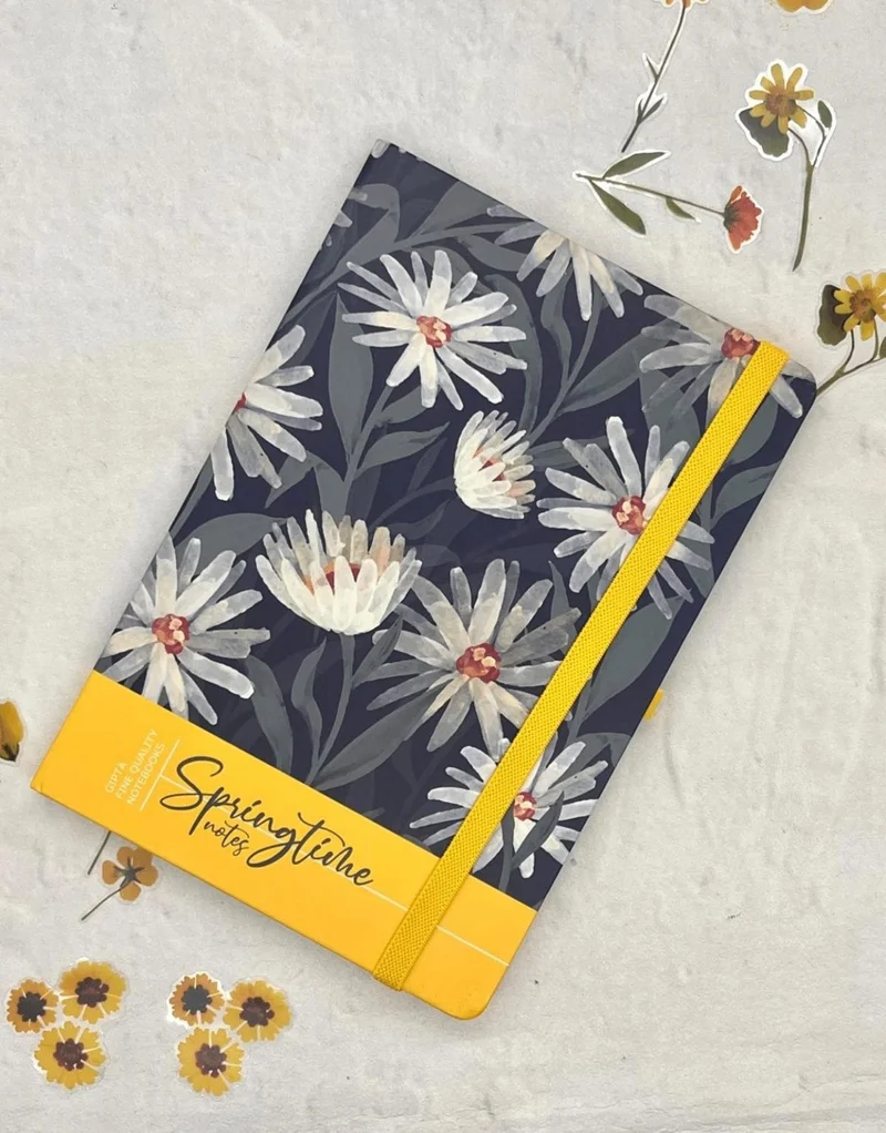 Kağıt Gemi Dükkan Paper Ship Shop Black Floral Pattern Hard Cover Agenda Notebook Planner Bullet Journal