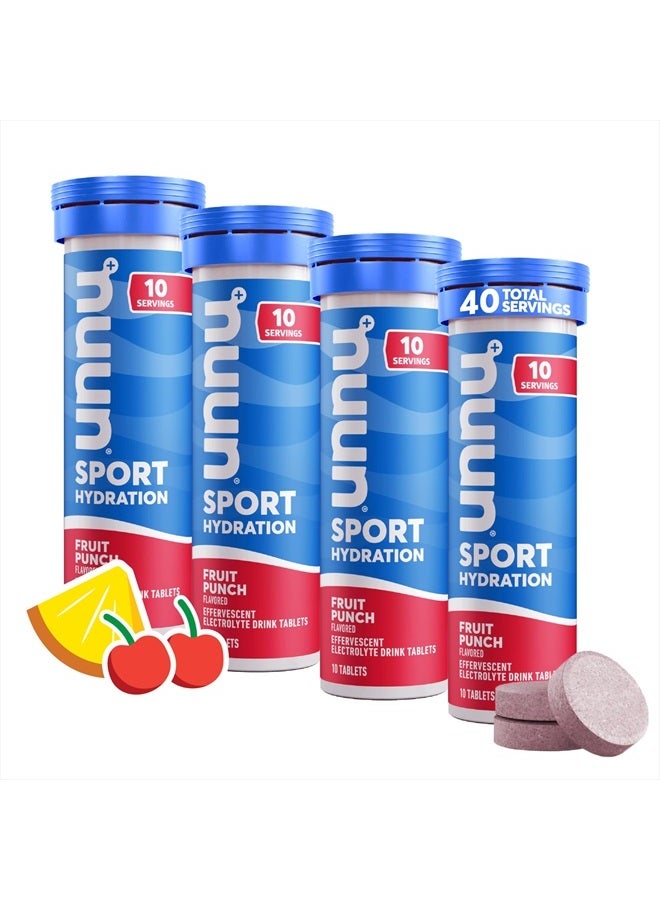 Nuun Sport Electrolyte Tablets for Proactive Hydration, Fruit Punch, 4 Pack (40 Servings) - Image 1