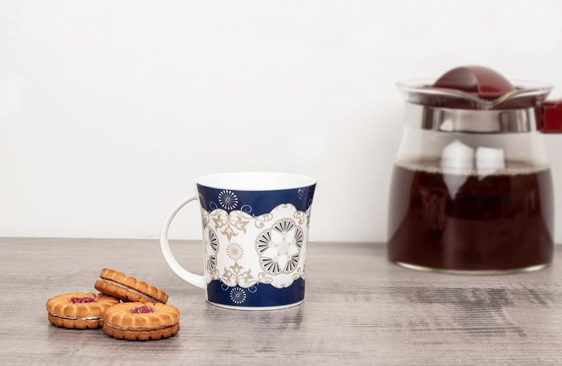 Femora Ceramic Handcrafted Design Coffee & Tea Cup Set of 4, 160 ML, Blue - Image 2