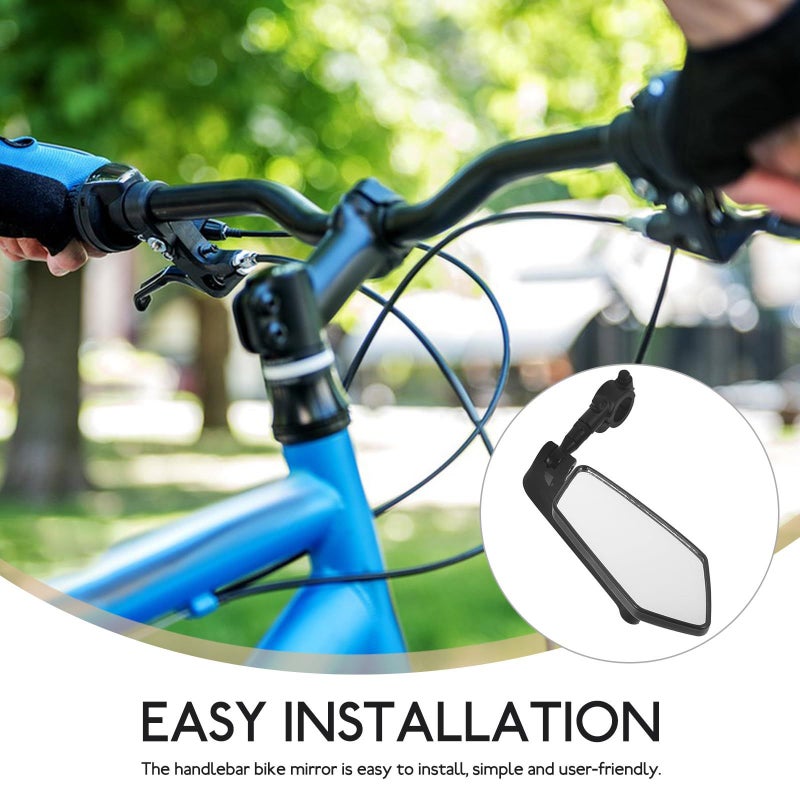 Electric Bike Rearview Mirror Left Side Handlebar Mount Adjustable Safety Convex Glass - Image 4
