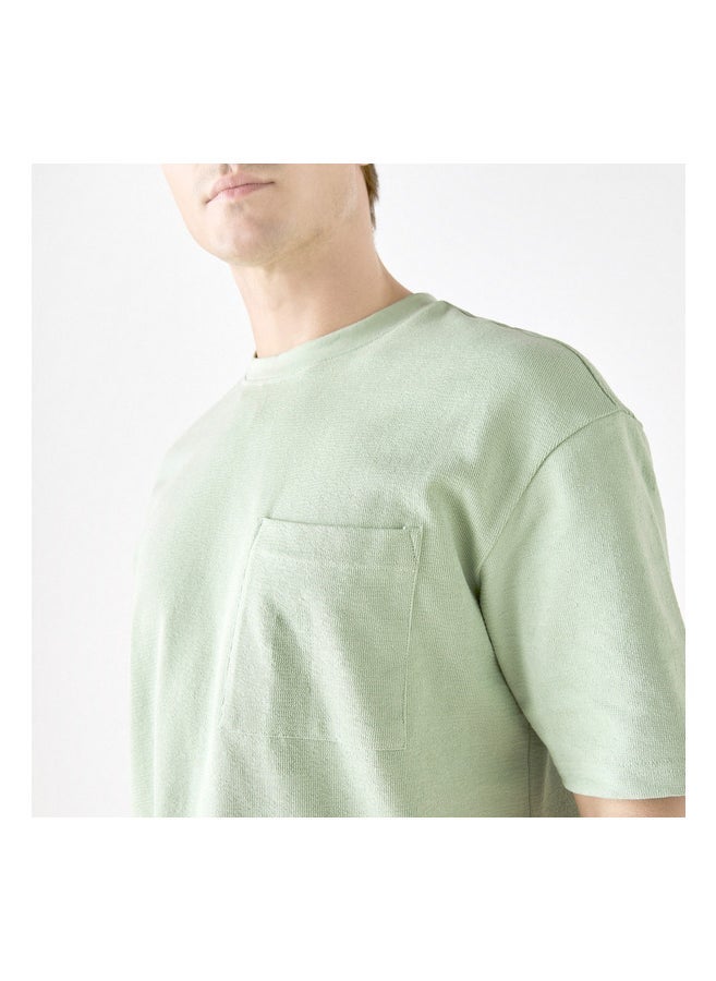 Iconic Textured Crew Neck T-Shirt  - Image 3