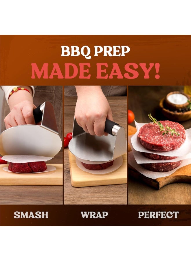 Walpck Smash Burger Press, Hamburger Smasher Tool for Griddle, Stainless Steel Ham Patty Press with Anti-Scald Handle, 5.5" Non Stick Grill Press for Smashburger, Bacon, Ground Beef, Meat, Sausage - Image 5