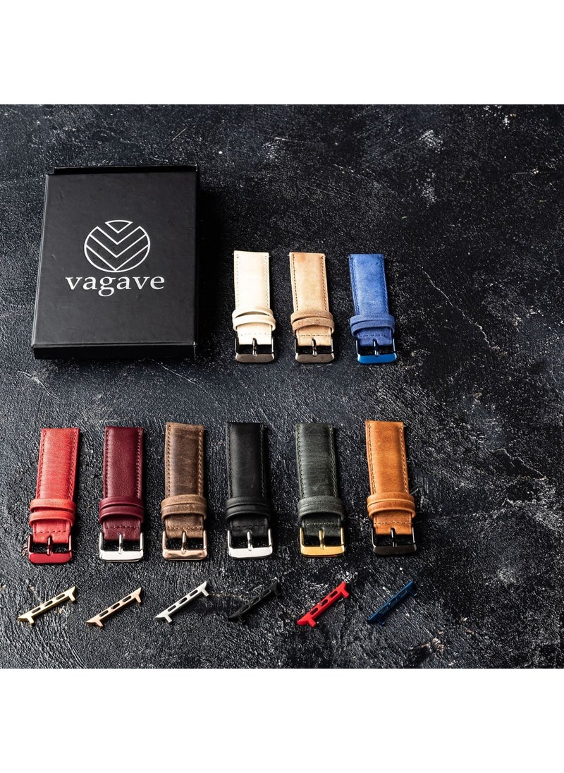 Vagave - Apple Watch Compatible Leather Band 42 44 45 mm Brown - Image 1