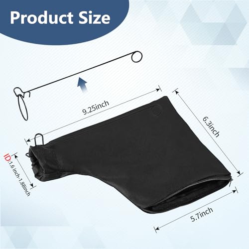 CCTIVED Miter Saw Dust Bag for 255 2 Pack Dust Collector Bags with Zipper and Wired Adjustable Stand Compatible with Ryobi Dewalt Craftsman Belt Sander Fits 112 to 2 Dust Port Miter Saws - Image 3