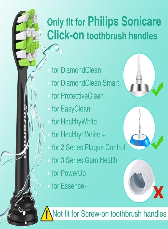 Aoremon Replacement Heads for Sonicare Diamondclean Travel Family Value, Black - Image 2