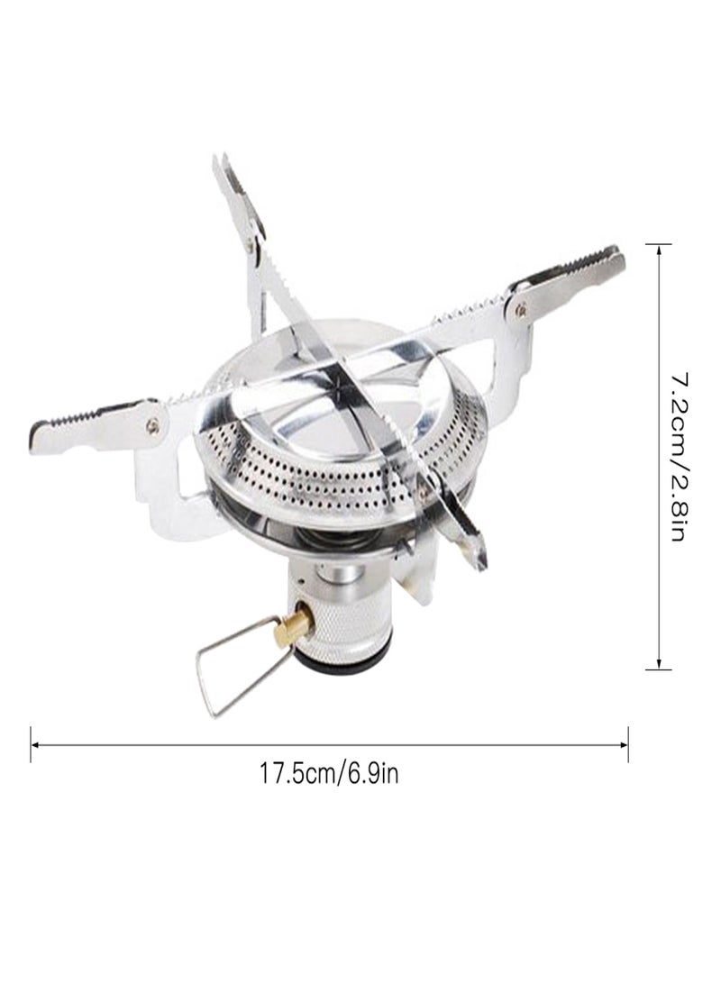 Generic Portable Outdoor Camping Stove Backpacking Stove Lightweight Stainless Steel Gas Stove Furnace for Hiking Picnic - Image 2