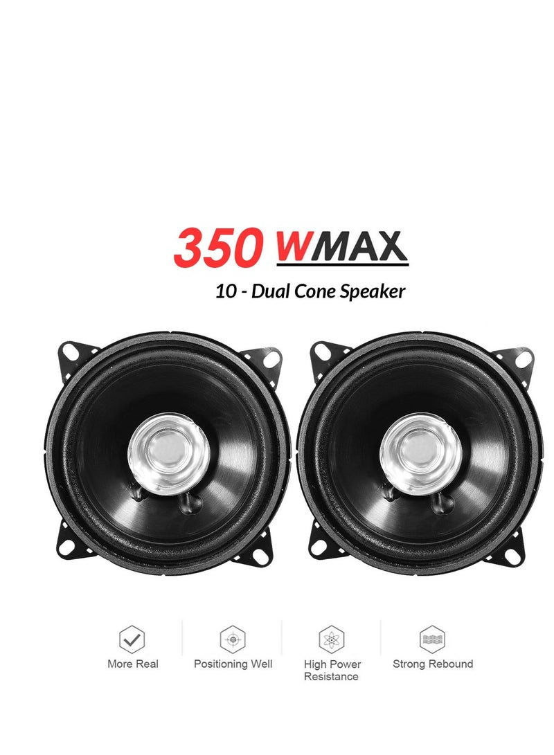 PistoL PL350D 4 Inch Dual Cone Car Speaker Pair 350W Max Power Flush Mount Auto Audio Speakers, Full Range Car Door Speaker System, High Power Vehicle Stereo Sound Speaker Set for Cars Trucks SUVs and Automotive Audio Upgrade - Image 5