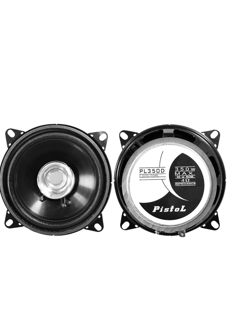 PistoL PL350D 4 Inch Dual Cone Car Speaker Pair 350W Max Power Flush Mount Auto Audio Speakers, Full Range Car Door Speaker System, High Power Vehicle Stereo Sound Speaker Set for Cars Trucks SUVs and Automotive Audio Upgrade - Image 4