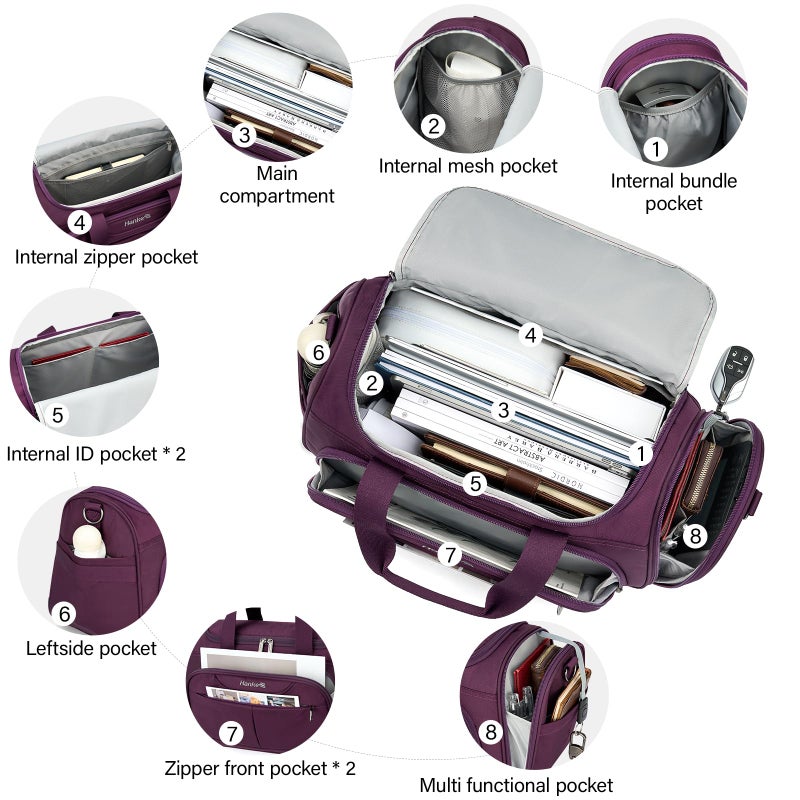 Hanke Underseat Carry On luggage Bags for Travel, Foldable Travel Bags for Women, Soft Lightweight Personal Item Travel Bag Small Carry On Bags for Airplanes, Travel Tote Bags for Women Men.ï¼ˆPurpleï¼‰ - Image 3