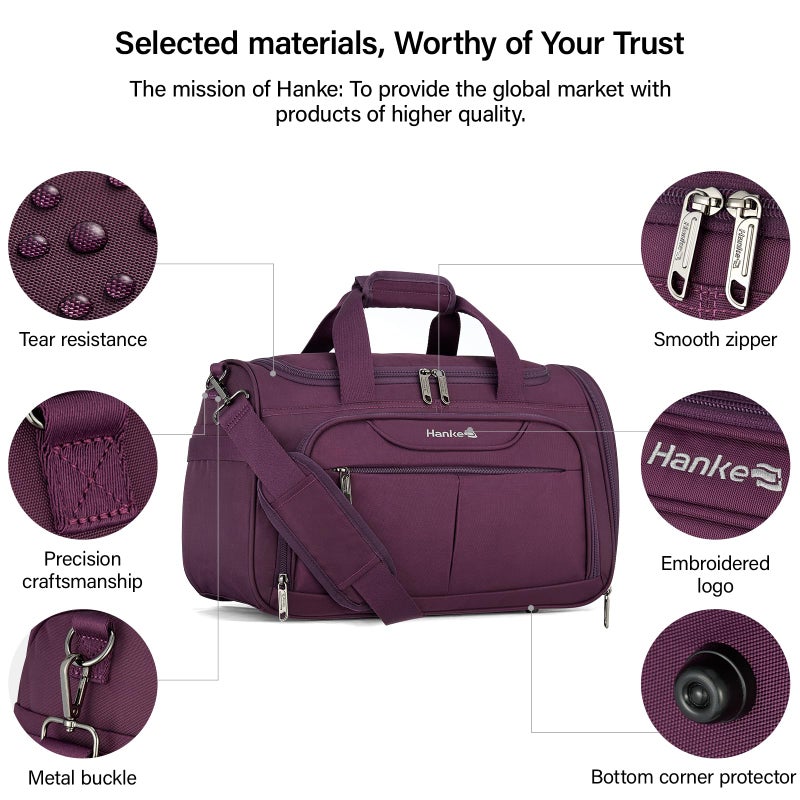 Hanke Underseat Carry On luggage Bags for Travel, Foldable Travel Bags for Women, Soft Lightweight Personal Item Travel Bag Small Carry On Bags for Airplanes, Travel Tote Bags for Women Men.ï¼ˆPurpleï¼‰ - Image 5