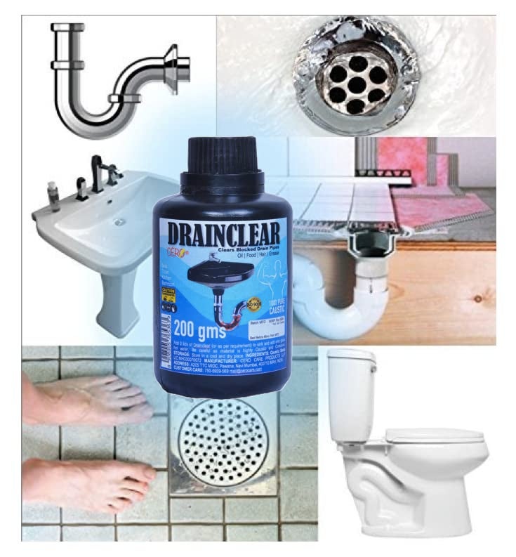 CERO ® DRAINCLEAR (DRY POWDER) Removes Clogs, Blockages in Washbasin, Septic Tank, Sinks, Pipes within 30 mins.Drain expert | Sink cleaner| Toilet Cleaner (180g) - Image 5