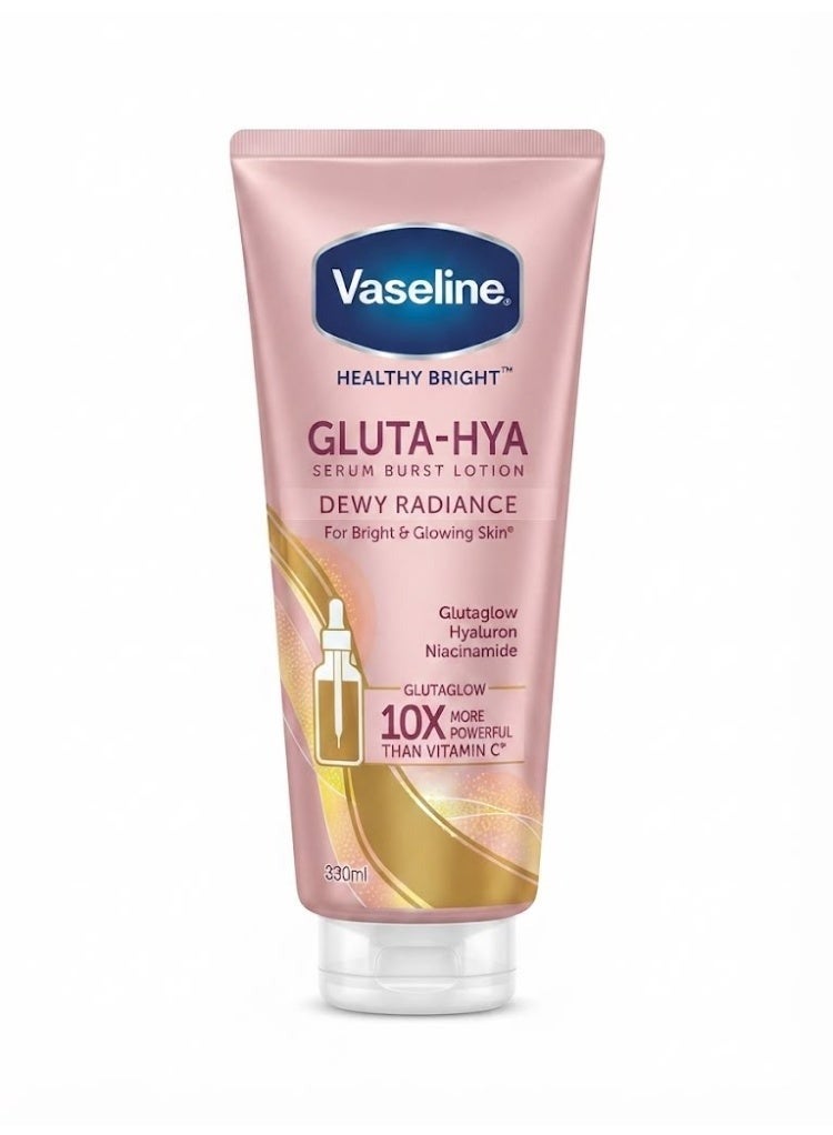 Vaseline Healthy Bright Gluta-Hya Burst Serum Dewy Radiance Body Lotion, 330ml - Image 1