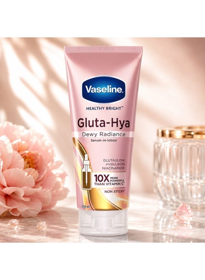 Vaseline Healthy Bright Gluta-Hya Burst Serum Dewy Radiance Body Lotion, 330ml - Image 2