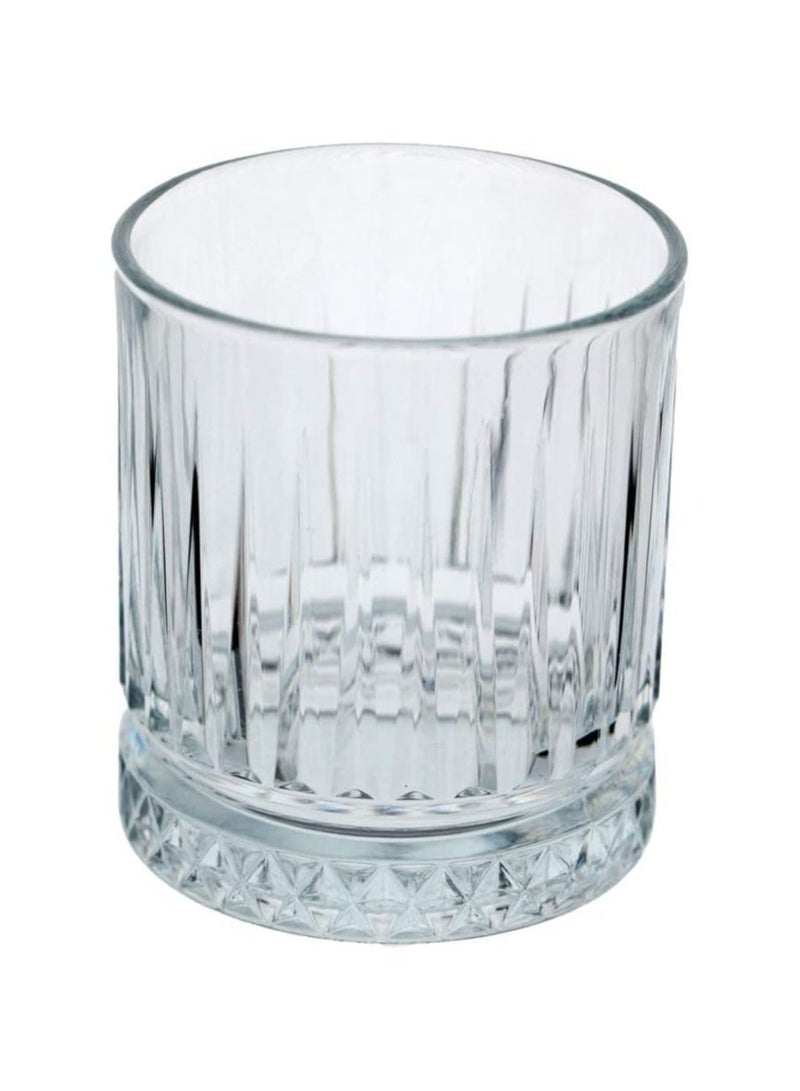 Vitacelli Glasses Set of 4, Transparent, 355 ML Multi Line Design Glass for Drinking Bourbon, Cocktails, Cognac - Old Fashioned Cocktail Tumblers - Image 4