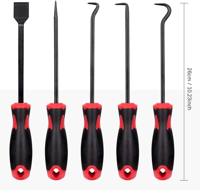 Hetkrishi 9Pcs Long Hook Set with Magnetic Telescoping Tool Kit Precision Scraper Gasket Scraping Hose Removal Puller Hook Perfect for Automotive and Electronic Tools - Image 3