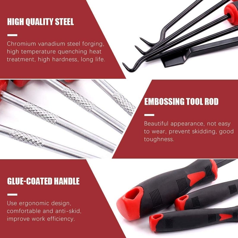 Hetkrishi 9Pcs Long Hook Set with Magnetic Telescoping Tool Kit Precision Scraper Gasket Scraping Hose Removal Puller Hook Perfect for Automotive and Electronic Tools - Image 5