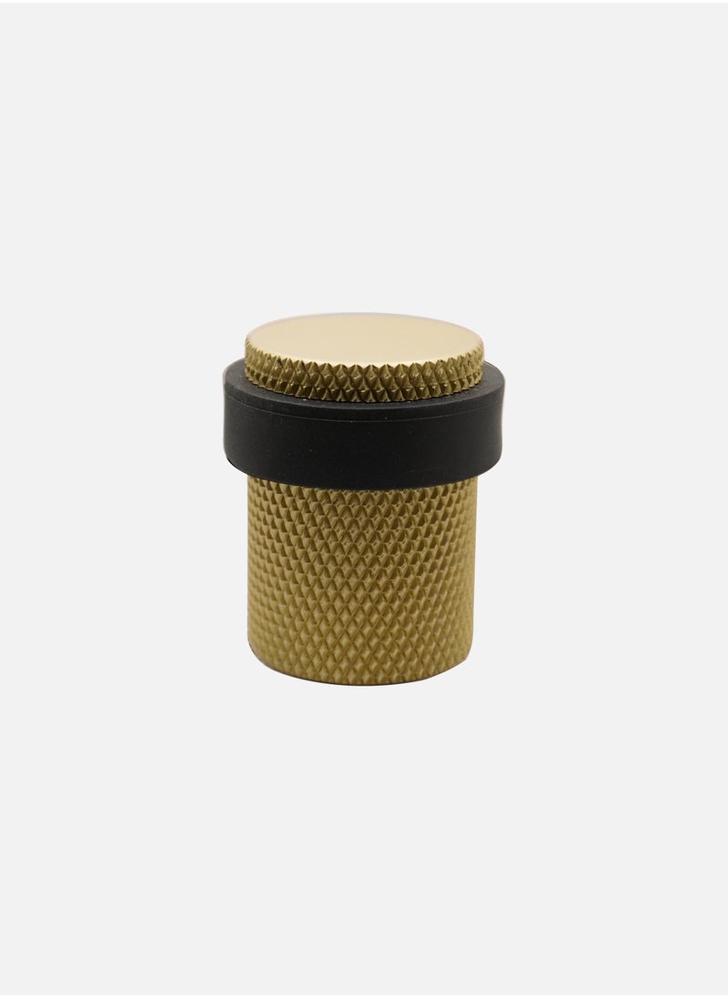 CINCINNO Knurled Aluminium Door Stopper – Premium Metal, Heavy Duty, Anti-Corrosion, Reversible, Easy Installation, Sleek Design, 5-Year Warranty (Brushed Natural Brass) 