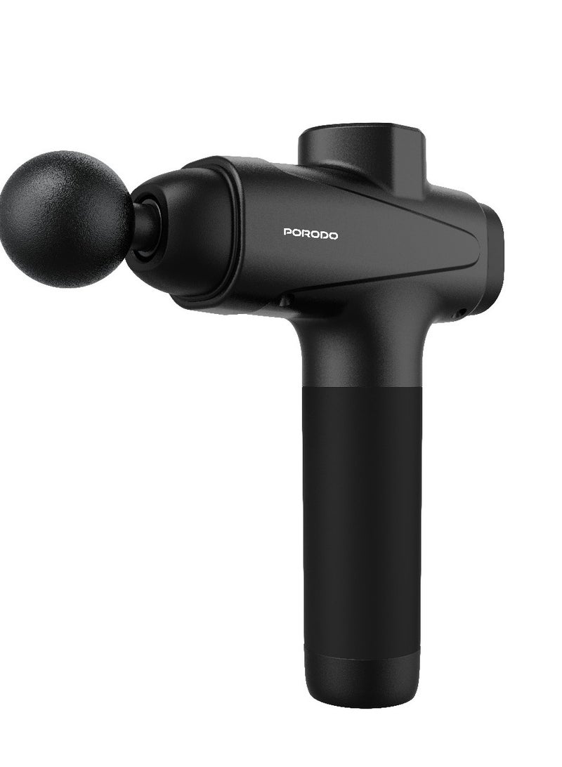 porodo Multi-head Relief Deep Massage Gun with 30 Speed 6 Heads Massager & LCD Touch Display / 1500mAh Battery Capacity / Adjustable Massage Intensity / 3H Working Time / 6mm Massage Stroke - Black - Image 1