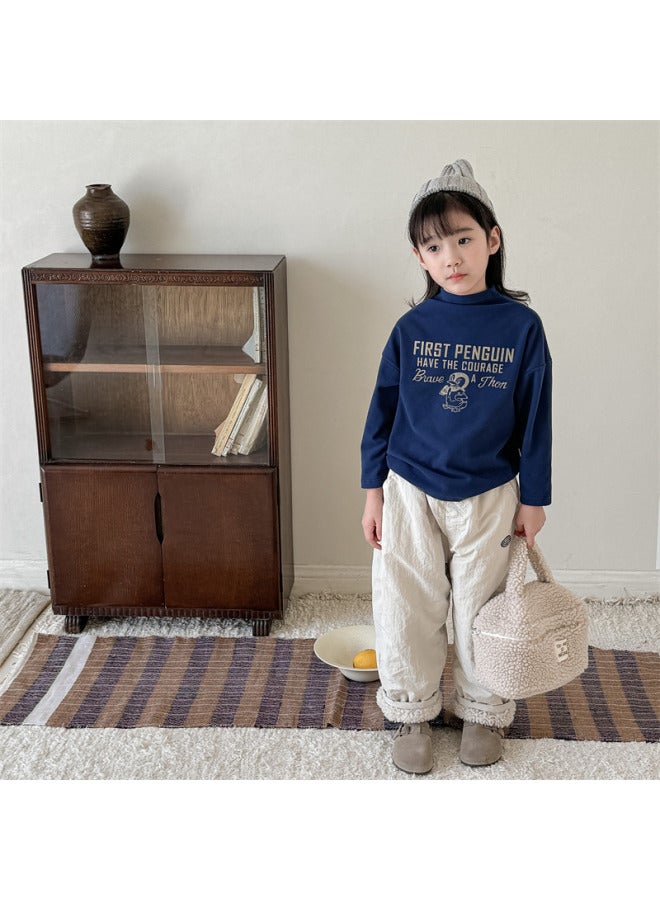 Sweetheart Kids' Clothing Autumn Winter New Style Korean Fleece Lined Thickened Winter Cotton Pants Girls Boys Pants - Image 4