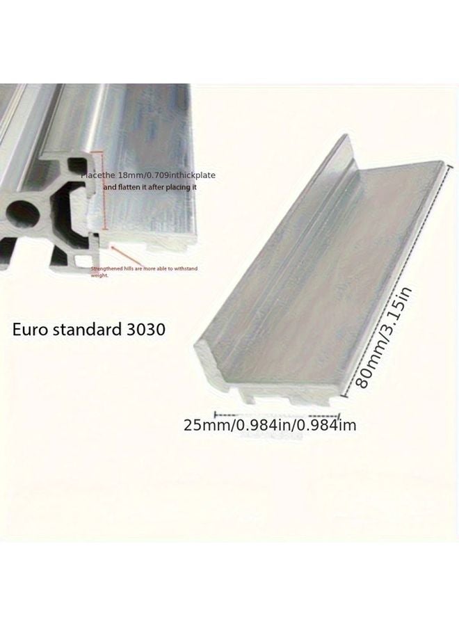 Silver 8pcs Aluminum Panel Bracket 80mm for 2020 3030 4040 T Slot Profile Frame Connector - Image 1