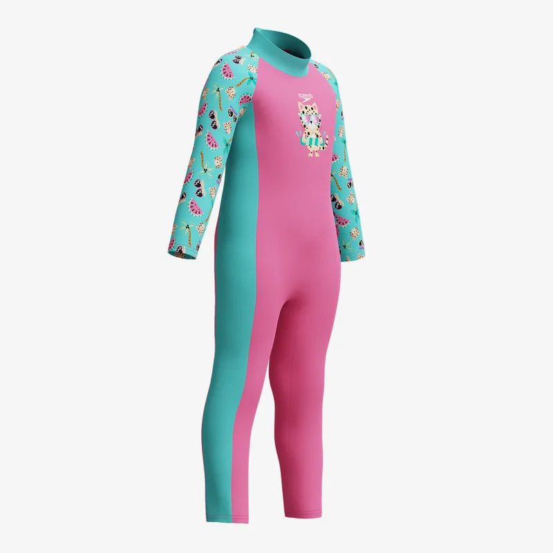 speedo Pink Kids' Printed All-In-One Sun Suit  | Best Price UAE
