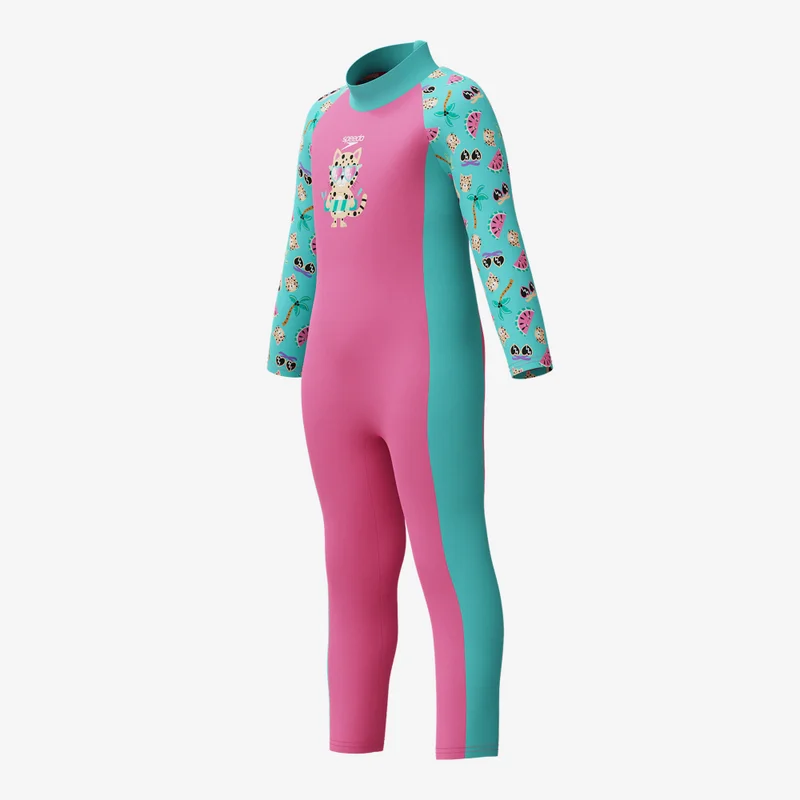 speedo Pink Kids' Printed All-In-One Sun Suit  | Best Price UAE