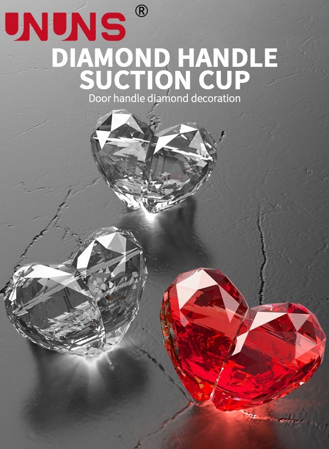 UNUNS زر المرحاض، ضاغط زر المرحاض لحماية الأظافر، ملحق مرحاض مبتكر، مقبض لاصق ماسي لتزيين مقابض الأدراج، 2 قطعة - Image 2