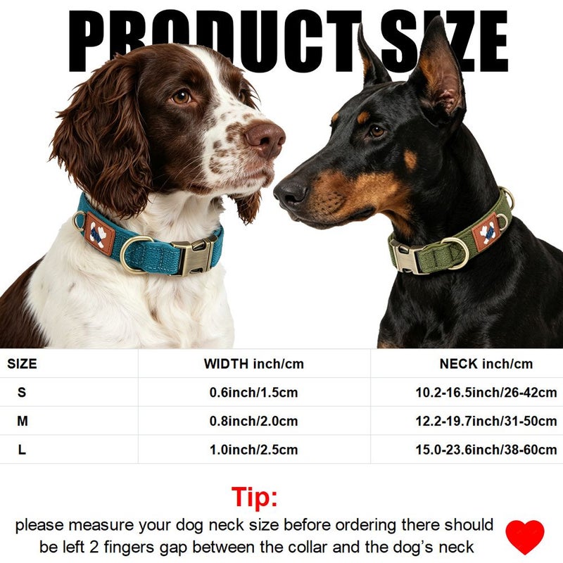 Blue Vintage Dog Collar Wear Resistant Durable for Large Labradors and Bulldogs - Image 3