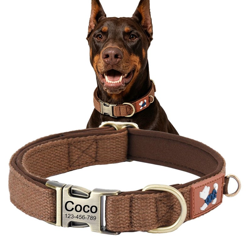 Blue Vintage Dog Collar Wear Resistant Durable for Large Labradors and Bulldogs - Image 1