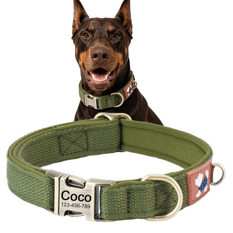 Blue Vintage Dog Collar Wear Resistant Durable for Large Labradors and Bulldogs - Image 5
