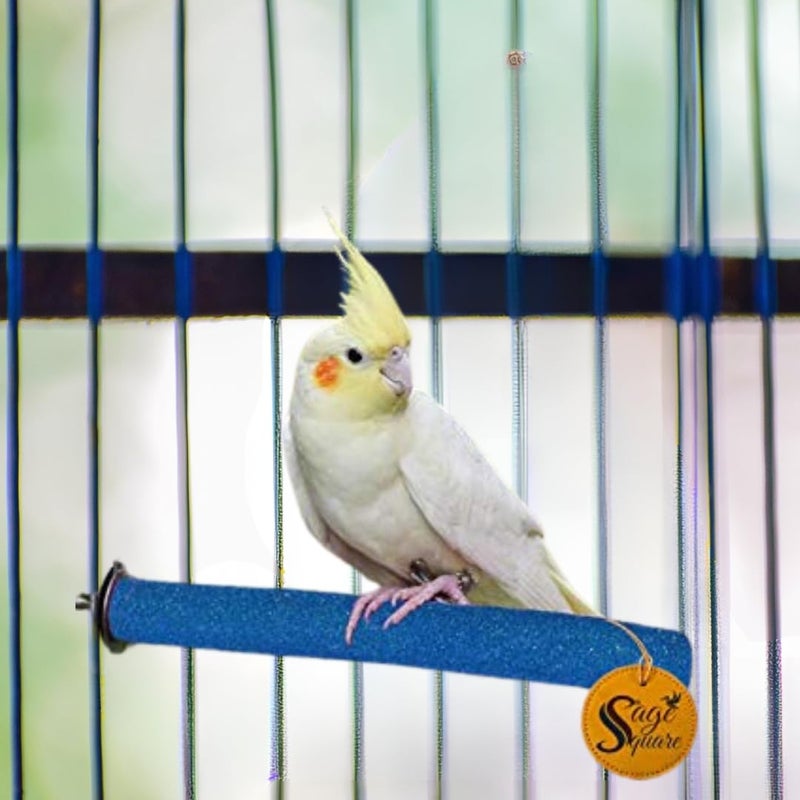 Sage Square 6 inch Bird Perch Parrot Perch Natural Wood Sand Platform - Nail Trimmer, Cage Accessory for Birds & Small Animals - Perfect for Cockatiels, Parakeets, Conures, & More,Optimal Nail Health - Image 3