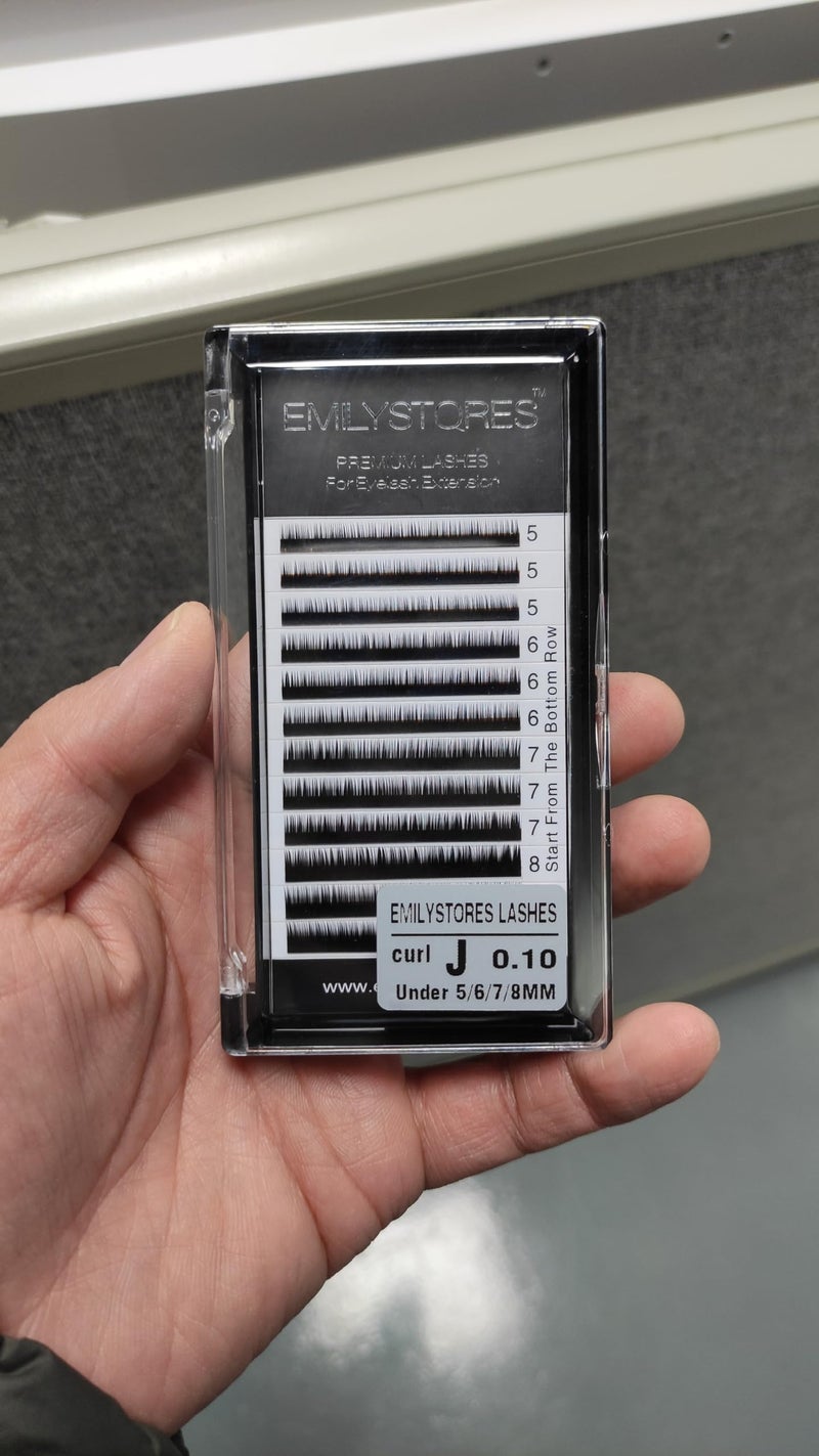 EMILYSTORES Bottom Lash Extension Eyebrow Eyelash Extensions Under Lower False Lashes Mixed J Curl 0.10mm Length 5mm 6mm 7mm 8mm In One Tray - Image 3