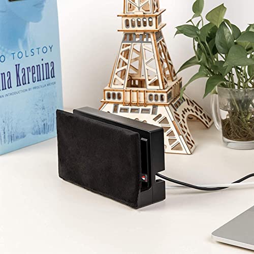 TXEsign Reversible Soft Lining Nintendo Switch Dust Cover Compatible with Nintendo Switch Charging Dock (Black) - Image 2