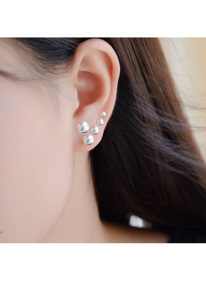 Obertis 925 Sterling Silver Stud Earrings for Women, Sterling Silver Earrings Tiny Stud Earrings for Multiple Piercings 5 Pairs Different Sizes Silver Stud Earrings Set 2mm 3mm 4mm 5mm 6mm - Image 3
