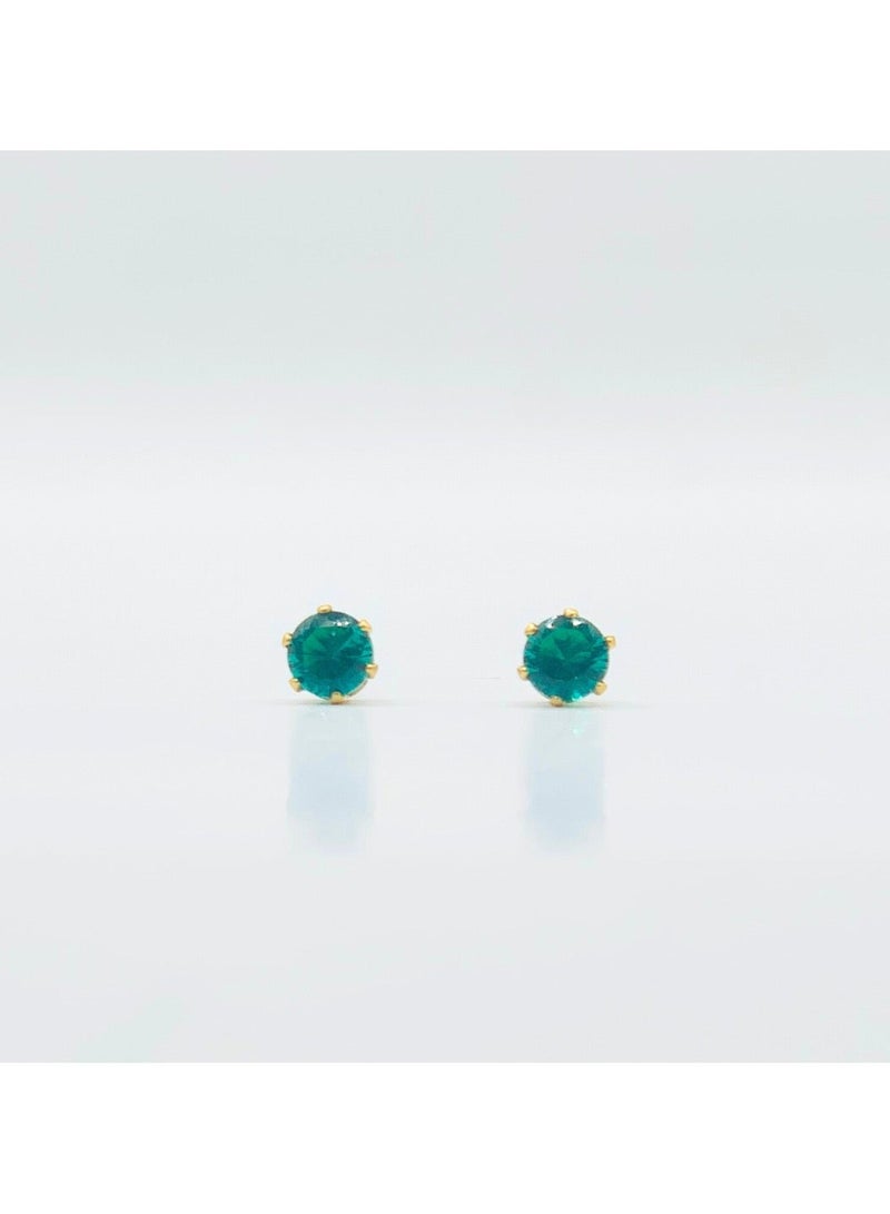 Earss Turquoise Birth Stone December Gold Earring | Stainless Steel | 18K Gold Plated - Image 3