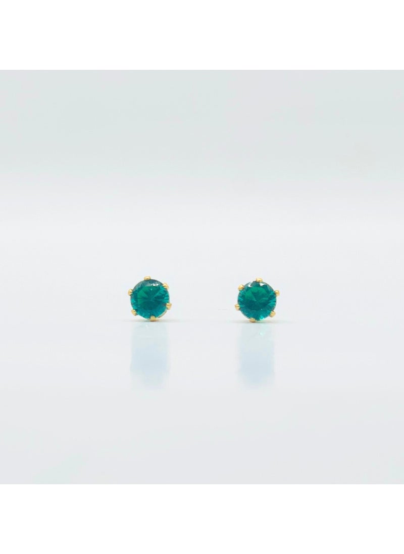 Earss Turquoise Birth Stone December Gold Earring | Stainless Steel | 18K Gold Plated  - Image 1