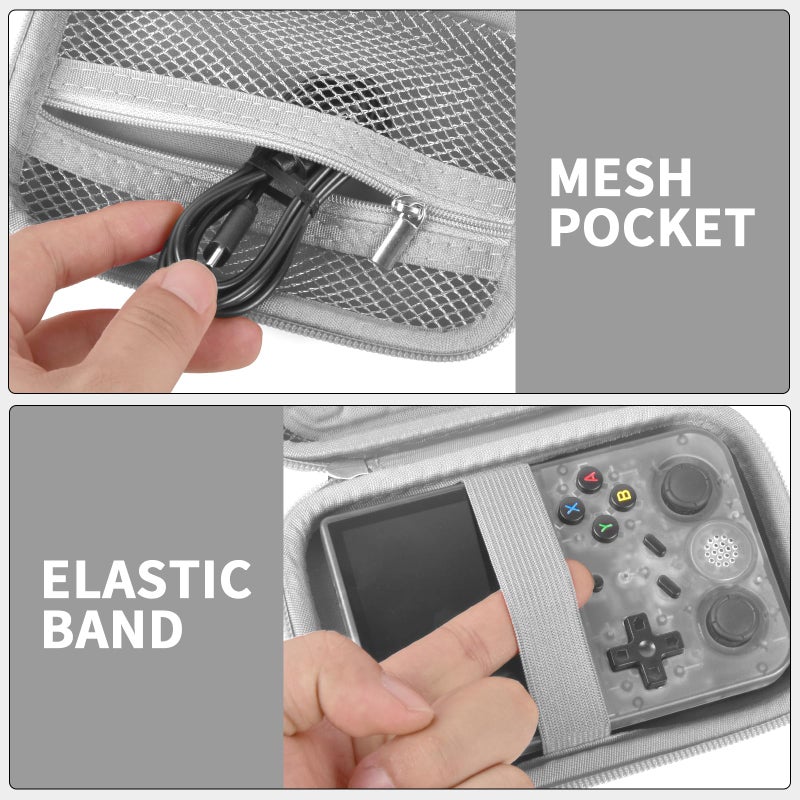 Paiyule Travel Case Compatible With Rg353V/ Rg353Vs/ R36S Retro Handheld Game Console  Handheld Emulator Storage Holder Organizer  Android Game Console Carrying Bag (Grey) (Box Only) - Image 5