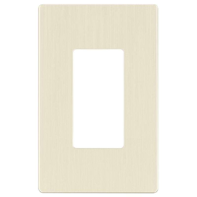 LIDER Brushed Finish Decorator Switch Cover, Screwless Wall Plate, Mid-Size 1-Gang 4.88" x 3.11", Unbreakable Polycarbonate Thermoplastic, UL Listed, LSWP-31M-BLA, Brushed Light Almond - Image 1