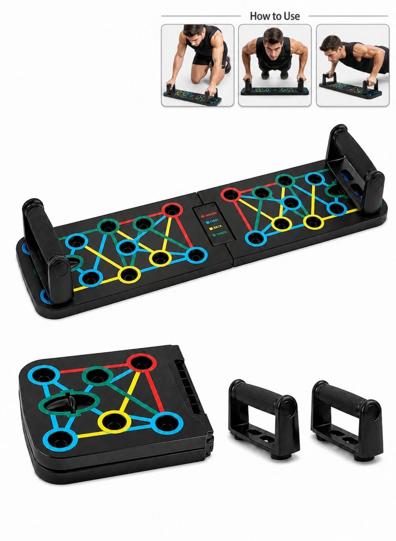 CHU DAI 14 in 1 Multifunctional Push Up Board, Foldable Exercise Board With Non Slip Handles For Chest Shoulder Back Triceps Training Home Gym Fitness Equipment - Image 1