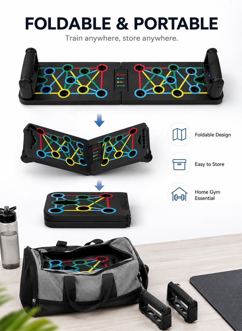 CHU DAI 14 in 1 Multifunctional Push Up Board, Foldable Exercise Board With Non Slip Handles For Chest Shoulder Back Triceps Training Home Gym Fitness Equipment - Image 2