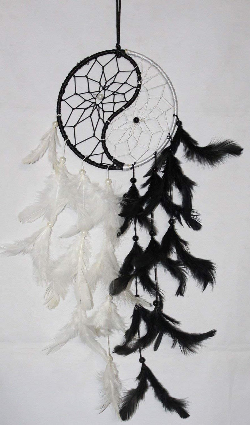 Sethi Traders Yin Yang Dream Catcher Wall Hanging for Positive Energy and Protection at Home/Office/Shop/Rooms- (White, Black) - Image 2