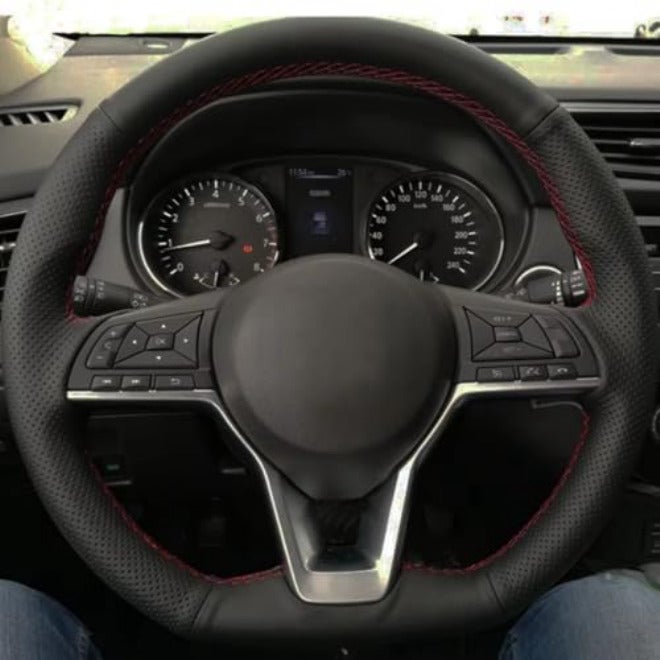 Steering Wheel Protector Car Steering Wheel Cover DIY Artificial Leather Steering Wheel Covers(White Thread) - Image 5