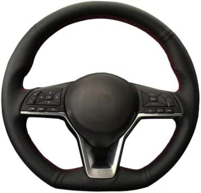Steering Wheel Protector Car Steering Wheel Cover DIY Artificial Leather Steering Wheel Covers(White Thread) - Image 1