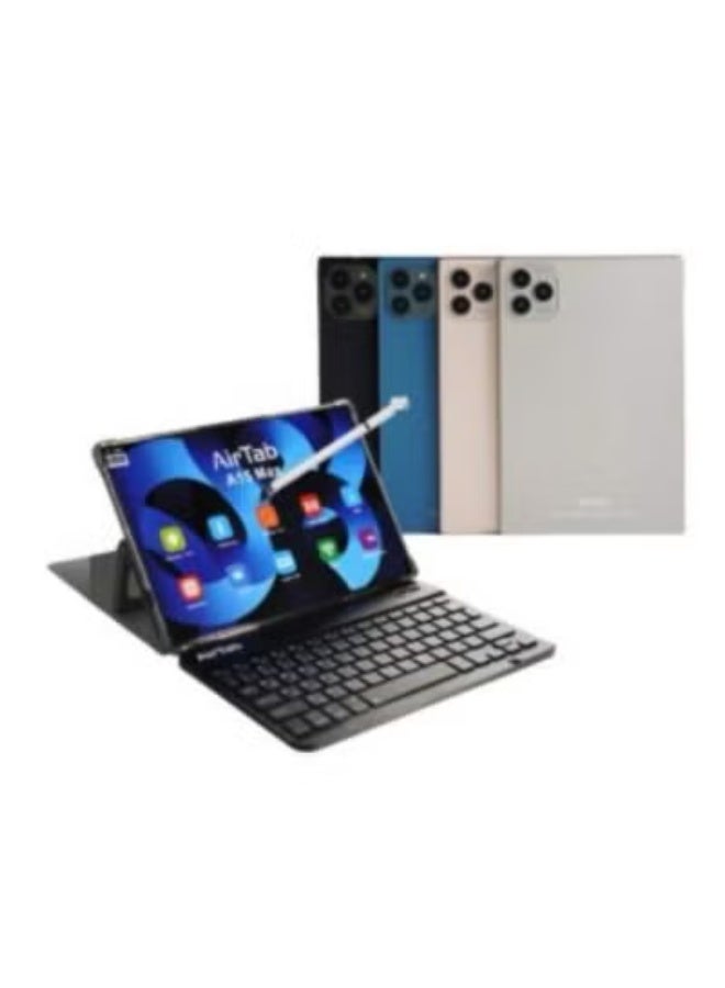 AirTab 🌟 A15 Android Tablet 10.1-Inch – 16GB RAM + Massive 1TB Storage, Quad-Core Processor, Wi-Fi + LTE Connectivity with Dual SIM Support, HD Display, Long Battery Life, Includes Touch Pen & Keyboard – Stylish Gold Design for Study, Work & Entertainment - Image 3