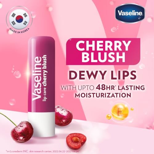 Vaseline Lip Care | Cherry Blush Tinted Lip Balm Stick | up to 48Hr moisturization | with petroleum jelly & Vitamin E | made in South Korea | 4.8g - Image 4