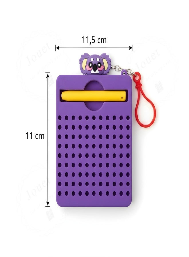 JOUET Magnetic Dot Drawing Board with Stylus for Kids, Reusable Mess-Free Drawing Toy, Portable Travel Activity, Fine Motor Skill & Hand-Eye Coordination Learning Toy - Purple - Image 3