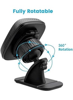 GO-DES 360 Degree Rotation Magnetic Mount Car Phone Cell Holder Compatible With Iphone 12 Mini 12 12 Pro 12 Pro Max 11 11 Pro 11 Pro Max Samsung Galaxy Cell Phone Mini Tablets And More Black  - Image 2