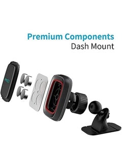 GO-DES 360 Degree Rotation Magnetic Mount Car Phone Cell Holder Compatible With Iphone 12 Mini 12 12 Pro 12 Pro Max 11 11 Pro 11 Pro Max Samsung Galaxy Cell Phone Mini Tablets And More Black  - Image 3